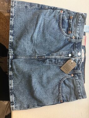 Classic High-Waist Denim Skirt - Light Blue